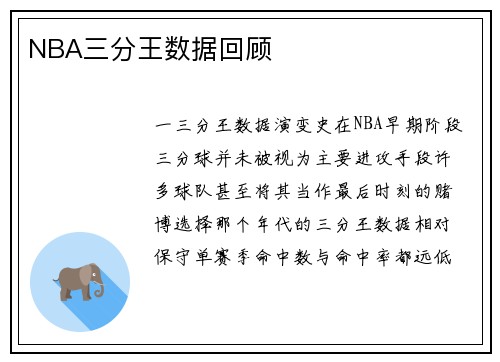NBA三分王数据回顾